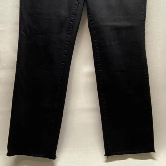Talbots Flawless Jeans Women's 8 Black Denim High Waist Modern Ankle Raw Hem NWT - Picture 3 of 14